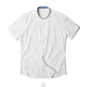 무지 차이나카라 화이트 반팔셔츠 데일리 캐주얼 남성 남방