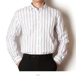 와이드카라 스트라이프 남자 긴팔 빅사이즈 데일리 남방