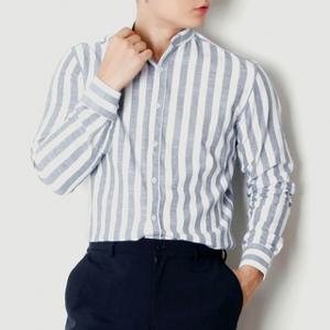 차이나카라 스트라이프 긴팔 셔츠  캐주얼 남성 데일리 남방