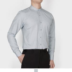 남자 차이나 카라 와이셔츠 체크 데일리 긴팔 캐주얼 셔츠