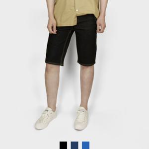 남자바지 베이직 밴딩 스판 청반바지 데일리 쇼츠 팬츠