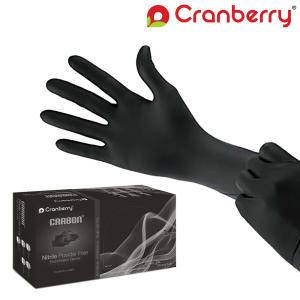 [국내 공식 런칭!] Cranberry 크랜베리 니트릴 장갑 카본 블랙 100매 S,M 식품용 조리용 청소 세차
