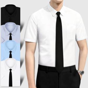 남성 반팔 와이셔츠 구김없는 남자 여름 정장 반팔셔츠 흰색 블루 검정 스트라이프 빅사이즈 셔츠 95~130