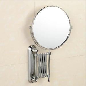 거울 화장대 라운드 욕실 접이식 벽걸이 회전, 확장 가능한 메이크업