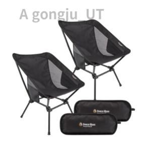 브리즈유 스퀘어 캠핑 낚시 경량 접이식 의자 블랙 2p_MC