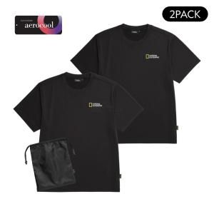 [내셔널지오그래픽]내셔널지오그래픽 N235UPA910 베이직 2PACK 반팔 티셔츠 CARBON BLACK