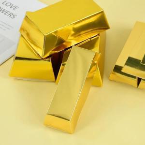 황금 벽돌 사탕 상자 종이 골드 바 쿠키 초콜릿 선물 포장 해적 테마 생일 파티 장식 용품 10 개