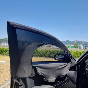 [좌-우 1세트] 자동차 지퍼형 창문 모기장 차박 모기장 차량용 방충망 햇빛가리개 커튼