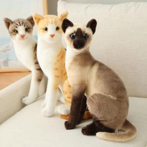 고양이인형 고양이 동물인형 3색상 봉제 쿠션 진짜같은 대형 샴 코숏 캣 진짜같은고양이인형