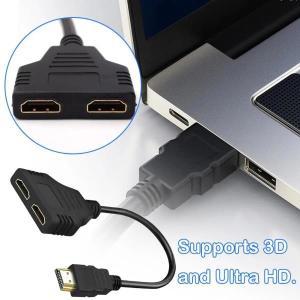HDMI 호환 분배기 어댑터 케이블 1 수듀얼 2 웨이 암 4K 3D Y 노트북 TV 모니터 1080P in C7F5