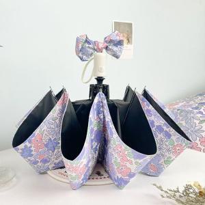 [신세계몰]라일락 꽃무늬 3단 자동우산 양산 접이식 암 양우산
