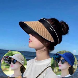 여성 라탄 썬캡 롤업 선캡 돌돌이모자 여성 창모자 햇빛 자외선차단