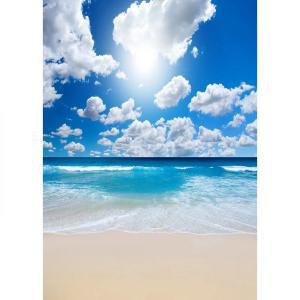 배경지 촬영 배경천 스튜디오 배경판 Capisco 샌디 비치 여름 사진 배경 푸른 하늘과 바다 부스 태양 구름