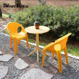 [체어센스]카프리 테이블 + 러쉬  체어 의자 2인 세트 야외 카페 플라스틱 정원 테라스