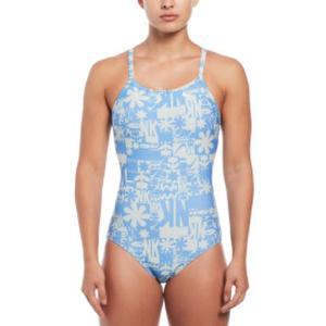 [나이키스윔](센텀시티점)NEW 나이키스윔  여성수영복 자수 로고 플라워 블록 레이서백 로우 레그 컷 NE...
