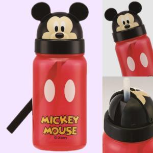 미키 마우스 물 통 350ml 빨대 텀블러 스트로 캐릭터 병 보틀 케릭터 휴대용 뚜껑 덮개 덮게
