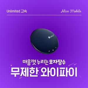 국내 앨리스와이파이 30일 60GB+ 무제한 휴대용 포켓와이파이 한국 에그대여 무선인터넷