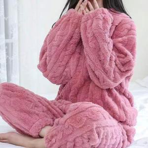 극세사 꽈배기 수면 잠옷 세트 LM-0173 파자마 홈웨어 여성 웨어 패션