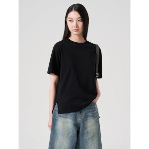 [에잇세컨즈] 수피마 코튼 오버핏 반소매 티셔츠  블랙 (324442LY25)
