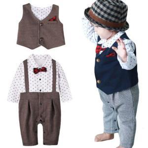 [RG6L909T]왕관 패턴 우주복과 조끼세트300136 아기옷