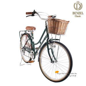 덴젤 그레이시 여성용 라탄 바구니 자전거 24인치26인치
