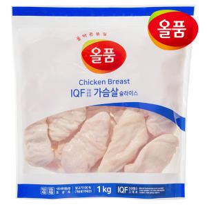 올품 IQF 냉동 닭가슴살 슬라이스 1kg x 1봉