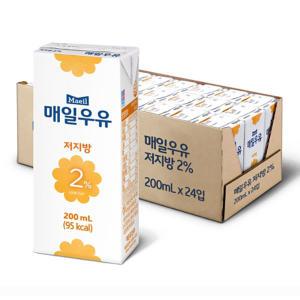 [소비기한 임박] 매일우유 멸균 저지방 2%, 200ml, 24개
