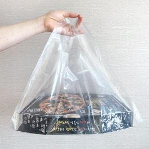 [신세계몰]PE 배달 치킨 피자 투명 비닐 봉투 제작 봉지 박스 무지 특대 50매