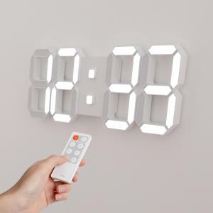 [무아스] 퓨어 화이트 39cm 슬림형 3D LED 벽시계 (L) 무선 리모컨 거실시계