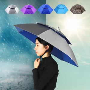 머리에쓰는 머리 양산 우산 모자 골프 낚시 밭일 파라솔모자 95cm