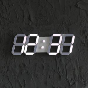 [무아스] 3D 빅플러스 화이트 벽걸이 LED 벽시계 무소음 디지털 전자 리모컨 거실 인테리어 디자인 시계