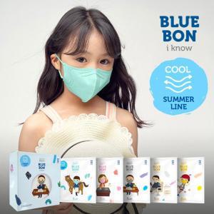블루본 아이노우 썸머라인 컬러 새부리형 어린이마스크 소형 30매