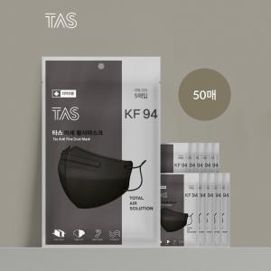 타스플러스 마스크(TAS mask) KF94 블랙 새부리형 대형 50개 (1매입)