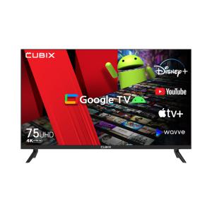 큐빅스 75인치 스마트 TV UHD 4K LED 189cm 구글 안드로이드 에너지1등급 5년AS보증 GTCBX75UHD-A1