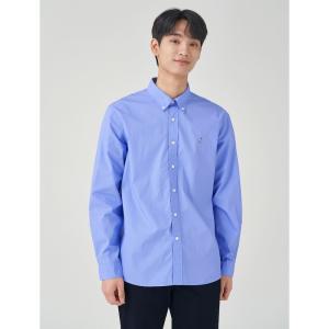 [빈폴] [Essential] 남녀공용 플레인 솔리드 셔츠 - 블루 (BC3164E15P)