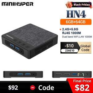 (미니PC 전문업체) MiniHyper HN4 미니 PC 인텔 레이크 N4020C CPU 6GB LPDDR4 EMMC USB3.0 HDMI 오디오 잭