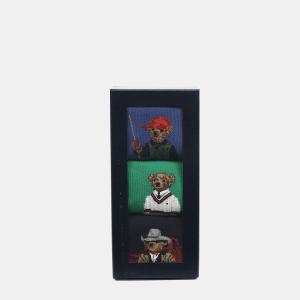 [럭셔리갤러리]랄프로렌 남녀공용 3팩 베어 양말 블랙그린블루 8991108BX-980