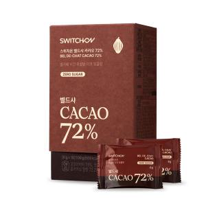 스위치온 벨드샤 카카오 72% 6g x 18개입 무설탕 다크 초콜릿 다이어트 저당 간식