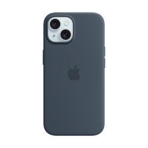 Apple 정품 MagSafe형 iPhone 15 실리콘 케이스 - 스톰 블루