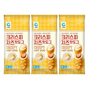 [소비기한 임박] 청정원 크리스피 치즈 핫도그, 75g, 5개입, 3개