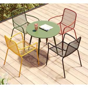 야외 테이블 의자 카페 테라스 발코니 정원 컬러 철제 의자 테이블세트