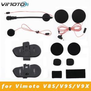 Vimoto V8S V9S V9X 헬멧 블루투스 호환 헤드셋 베이스 하드 소프트 마이크 키트 액세서리
