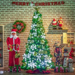 270cm 화이트그린 고급 솔잎 트리 크리스마스 성탄절 풀세트 대형트리