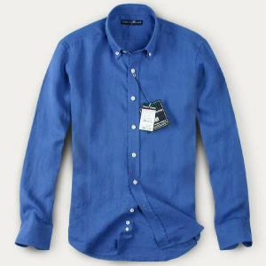 [FOREST CAMP]Custom-Fit Linen Shirts/긴팔 린넨 셔츠/마[FCYL4151-Blue]