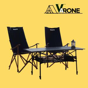 바론 캠핑 테이블 의자 세트 (높이조절 롤 테이블1+특대형 체어2)