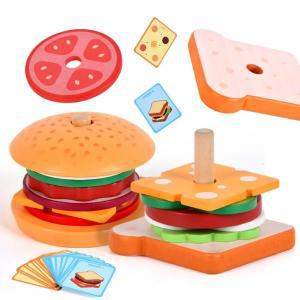 음식 모형 DIY 가상 놀이 장난감 시뮬레이션 햄버거 샌드위치 모양, 컬러 페어링 퍼즐, 음식 하우스, 어린