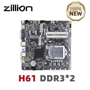 Zillion H61 미니 ITX 마더보드, LGA 1155, 듀얼 채널 DDR3 지지대, 인텔 코어 i3, 펜티엄 셀러론 CPU, 게