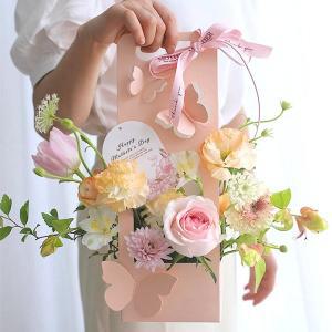 [레드캣]버터플라이 꽃 선물 포장 케이스 상자 플라워 박스 종이 쇼핑백