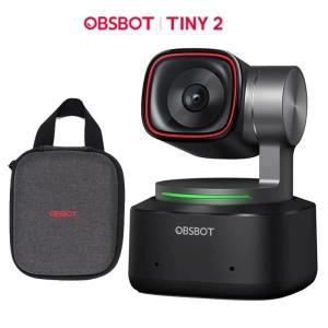 OBSBOT Tiny 2 웹캠 4K 음성 제어 PTZ AI 추적  자동 초 제스처 웹 카메라 1/1.5 인치 센서 60 FPS