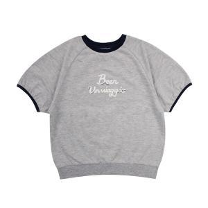 [대구백화점] [빈]여아 그레이 반소매 맨투맨 티셔츠(BY18TS04GY)
